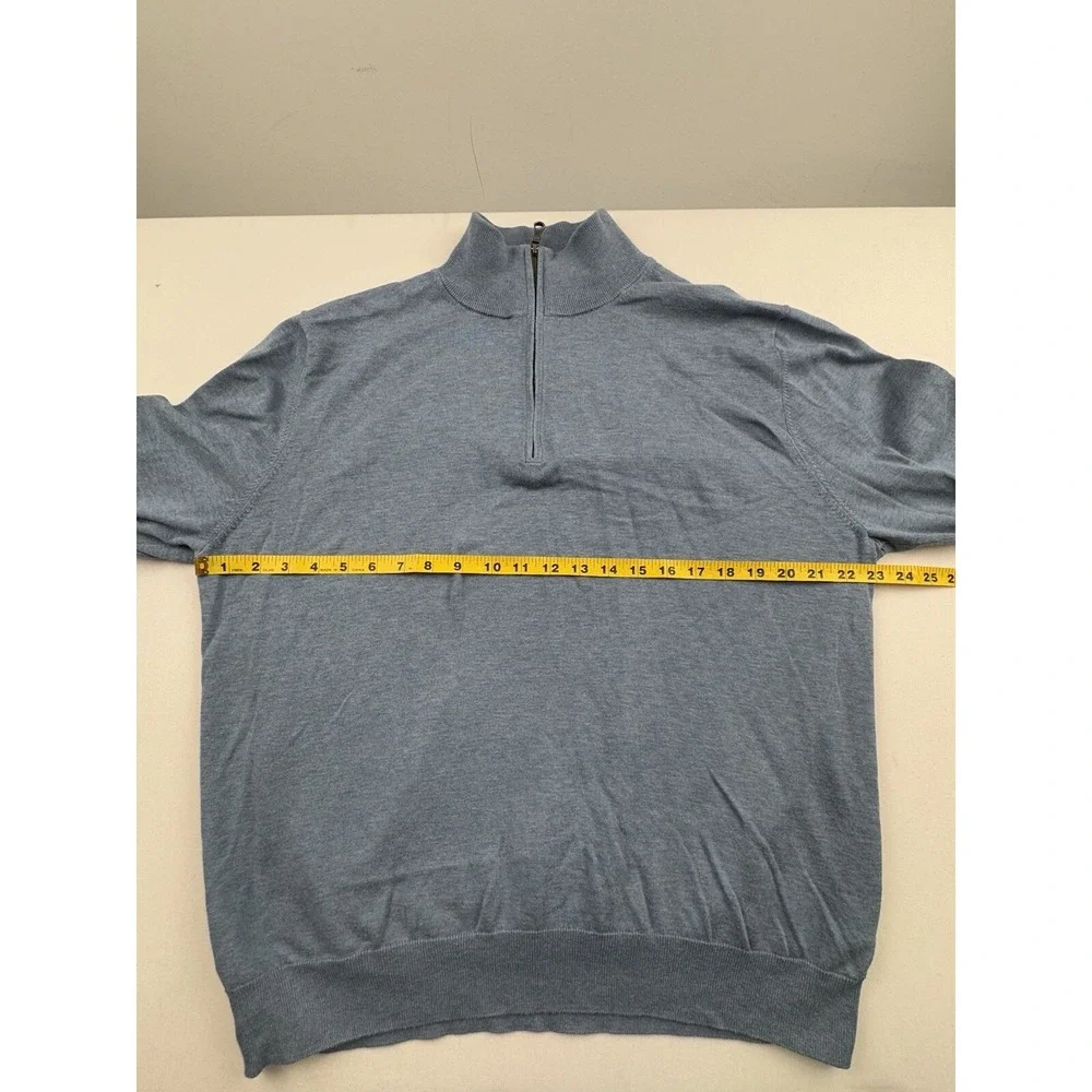 Brooks Brothers Sweater Mens Extra Large Blue Pullover Quarter Zip Supima Cotton